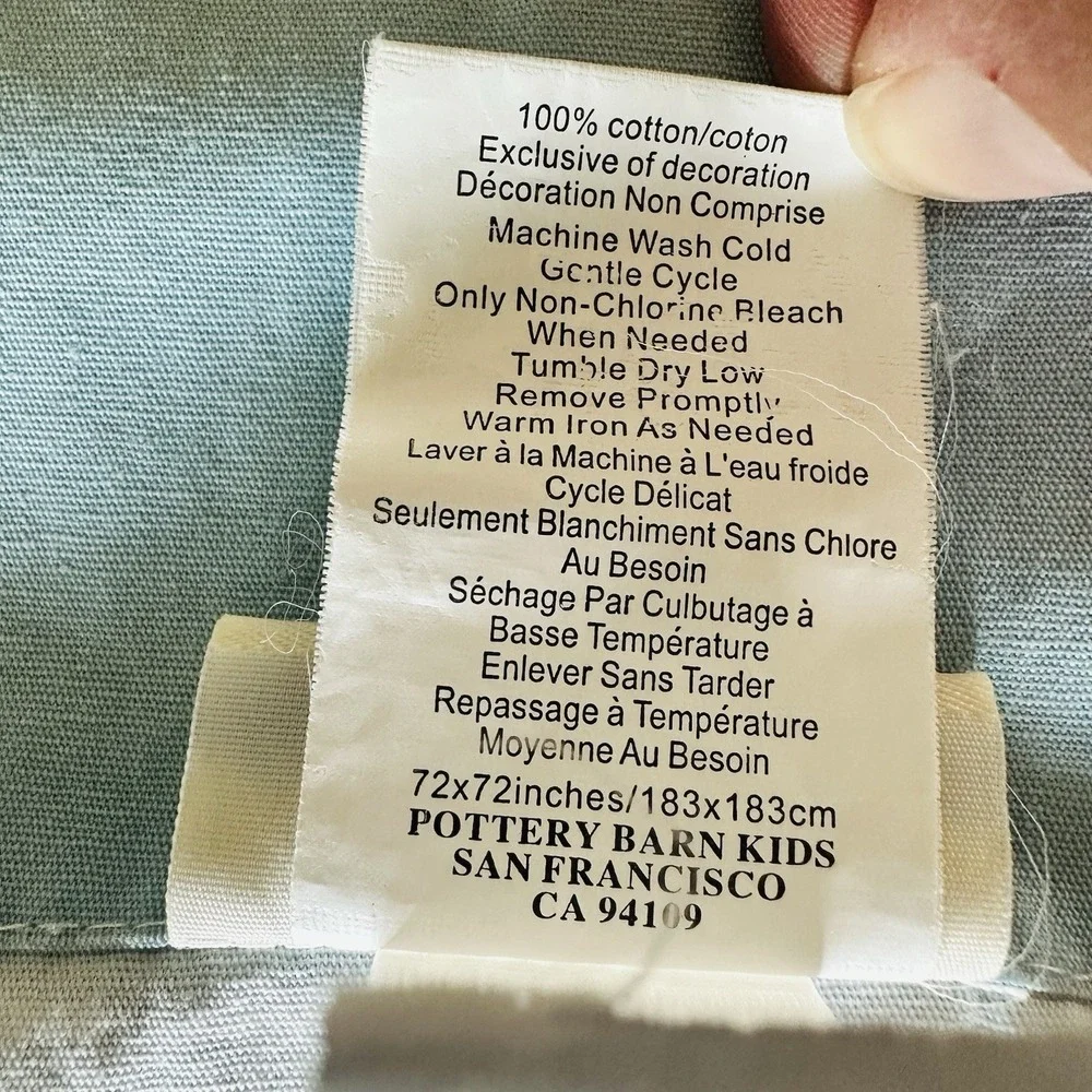 Pottery Barn Kids 100% Cotton Shower Curtain with Animal Appliqués